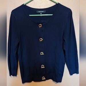 Women's Navy Ellen Tracy Cardigan Sweater Size Medium